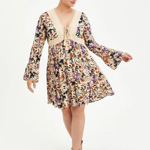 Torrid 3 Floral Mini Dress - Picture 5 of 10